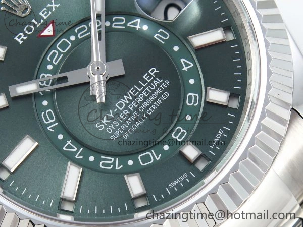 Sky-Dweller 326934 904L SS ZF 1:1 Best Edition Green Dial on SS Bracelet A2824