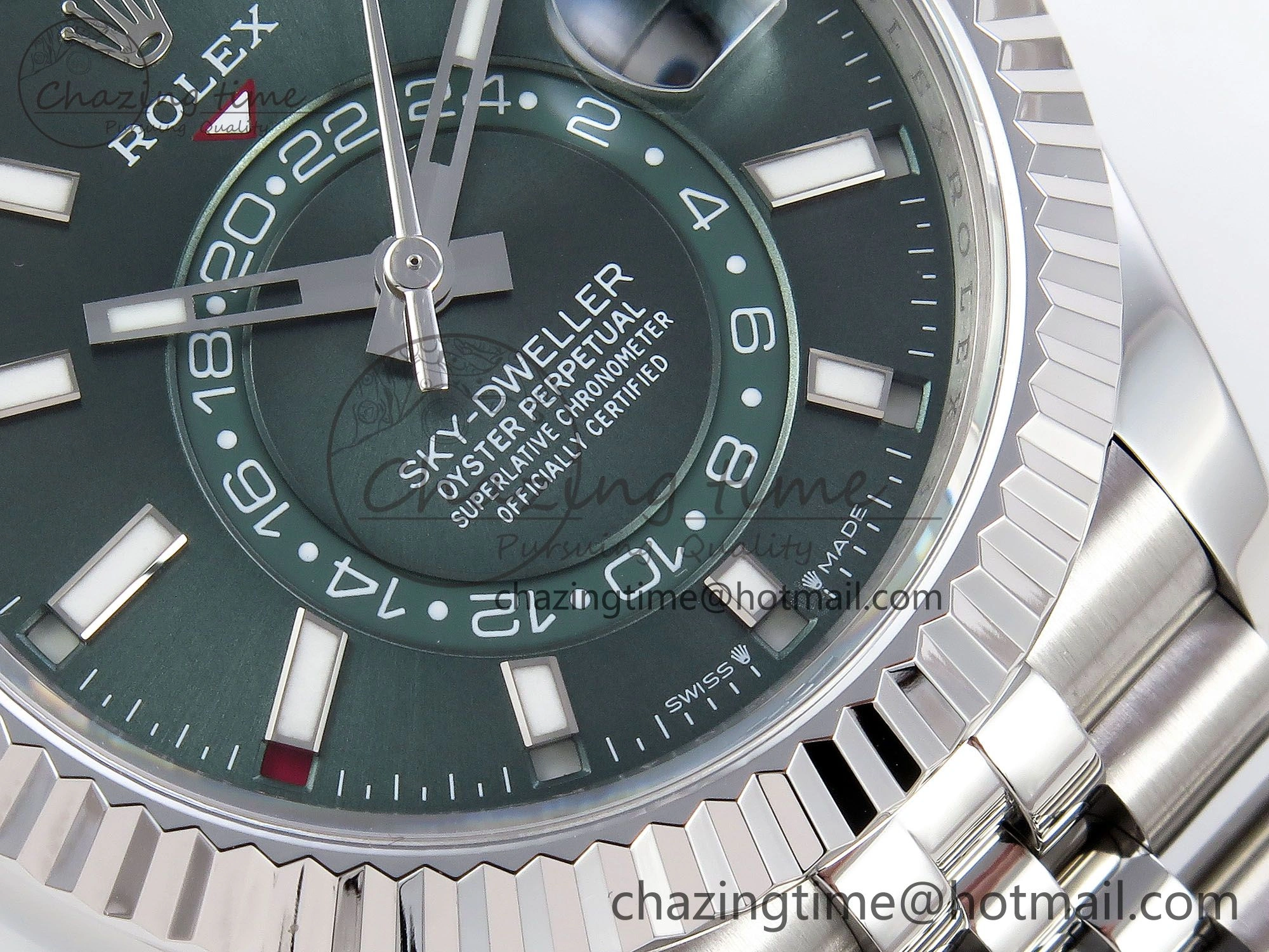 Sky-Dweller 326934 904L SS ZF 1:1 Best Edition Green Dial on SS Jubilee Bracelet A2824