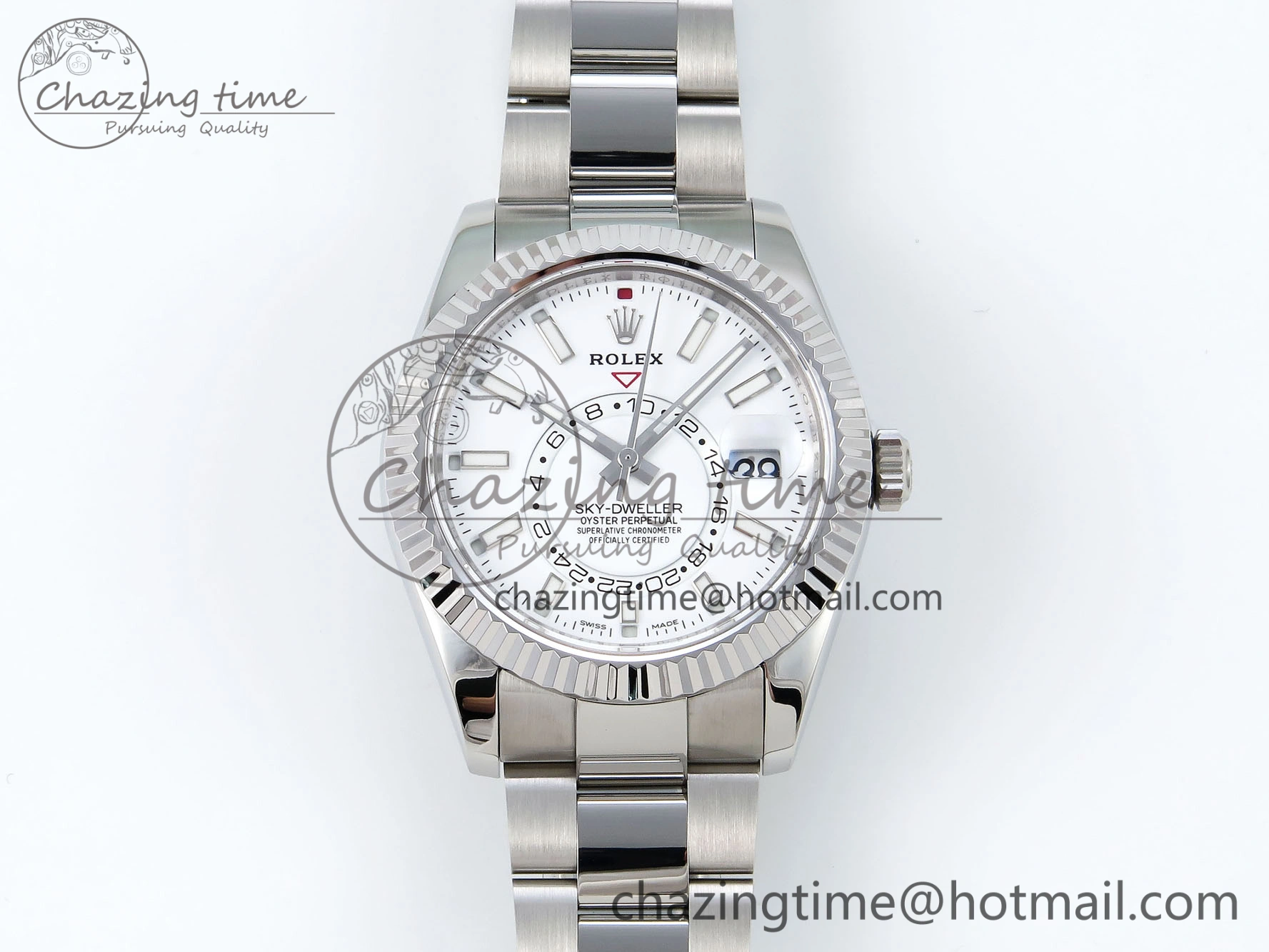 Sky-Dweller 326934 904L SS ZF 1:1 Best Edition White Dial on SS Bracelet A2824