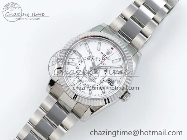 Sky-Dweller 326934 904L SS ZF 1:1 Best Edition White Dial on SS Bracelet A2824