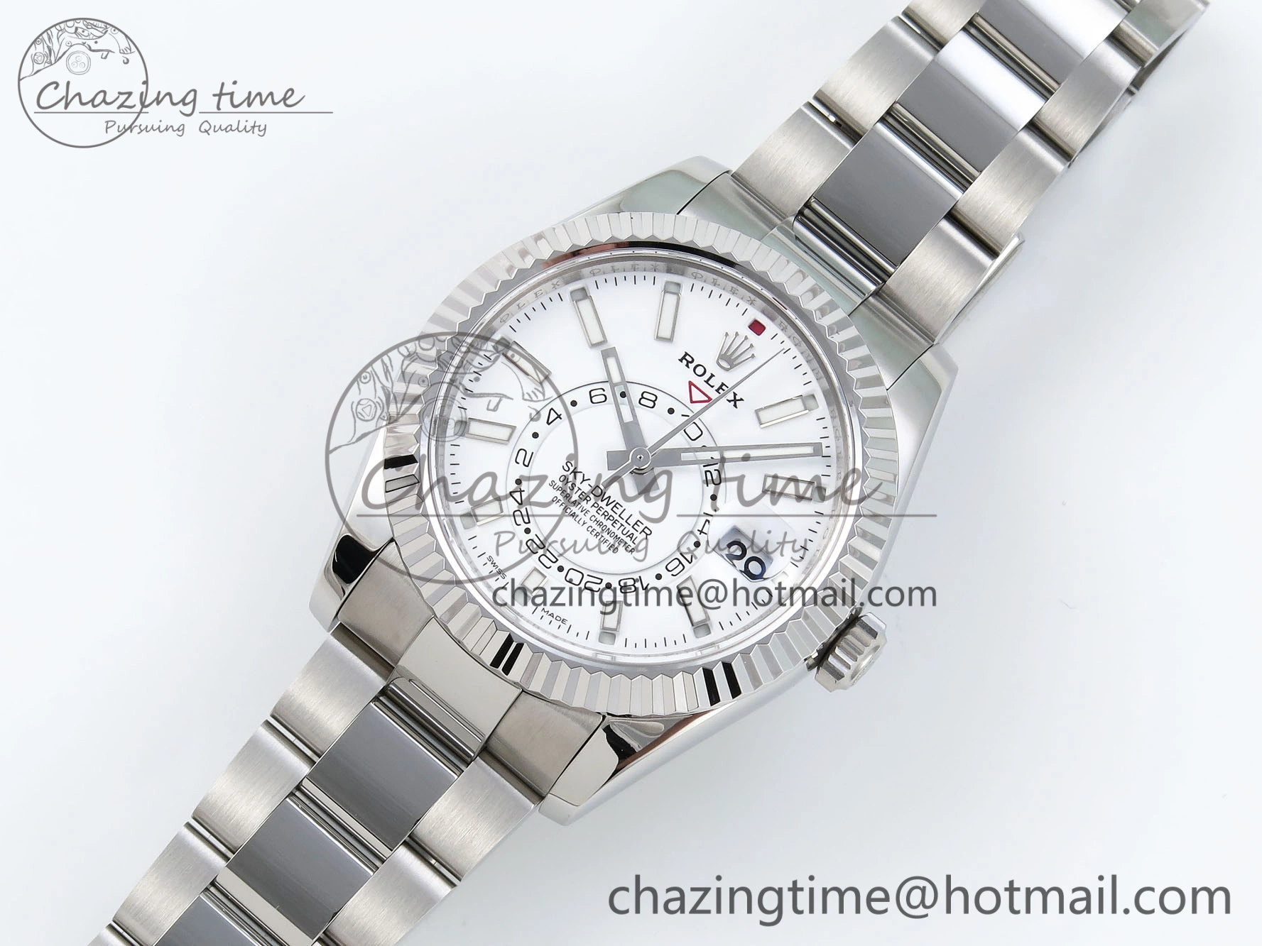 Sky-Dweller 326934 904L SS ZF 1:1 Best Edition White Dial on SS Bracelet A2824
