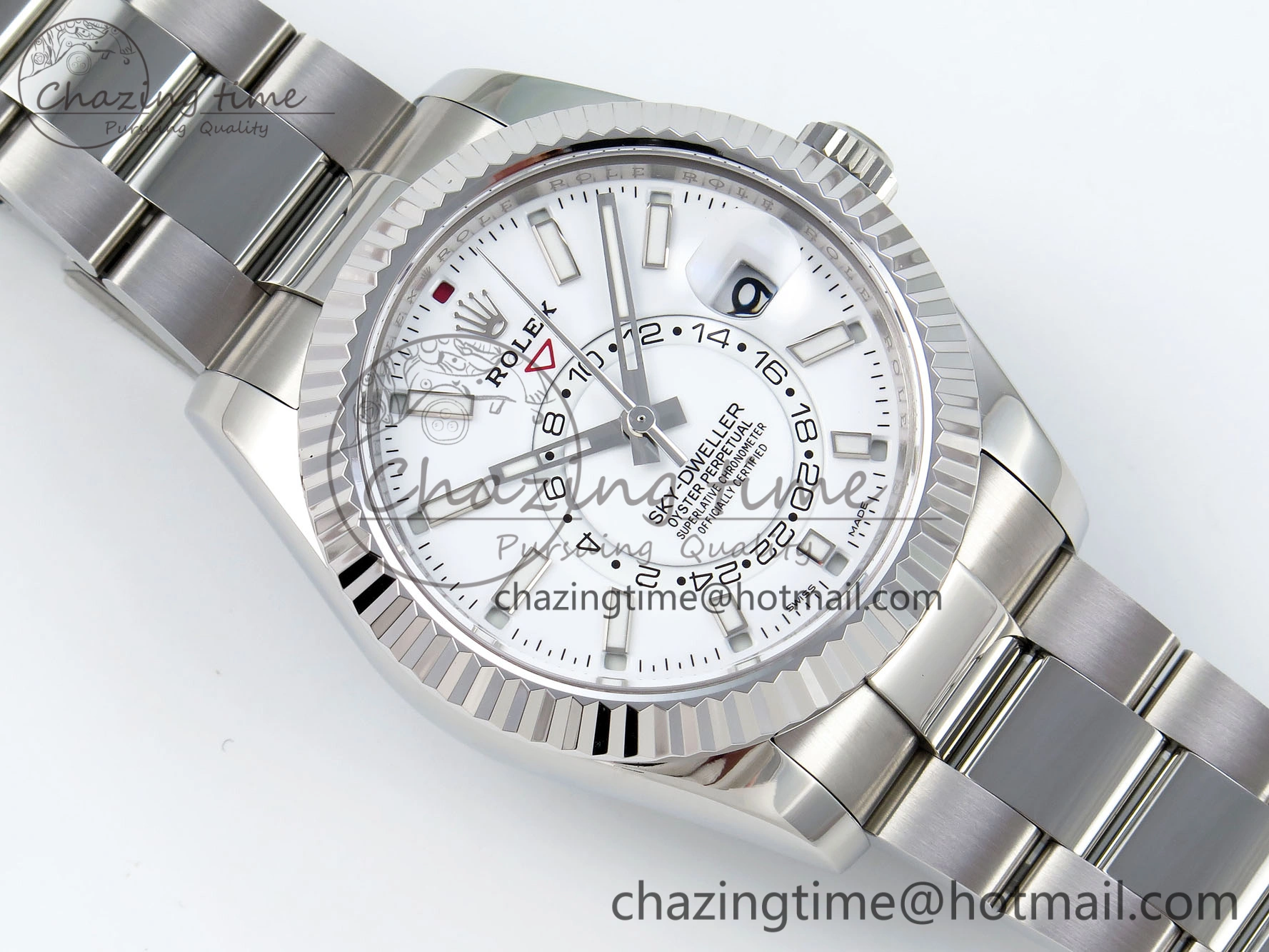 Sky-Dweller 326934 904L SS ZF 1:1 Best Edition White Dial on SS Bracelet A2824
