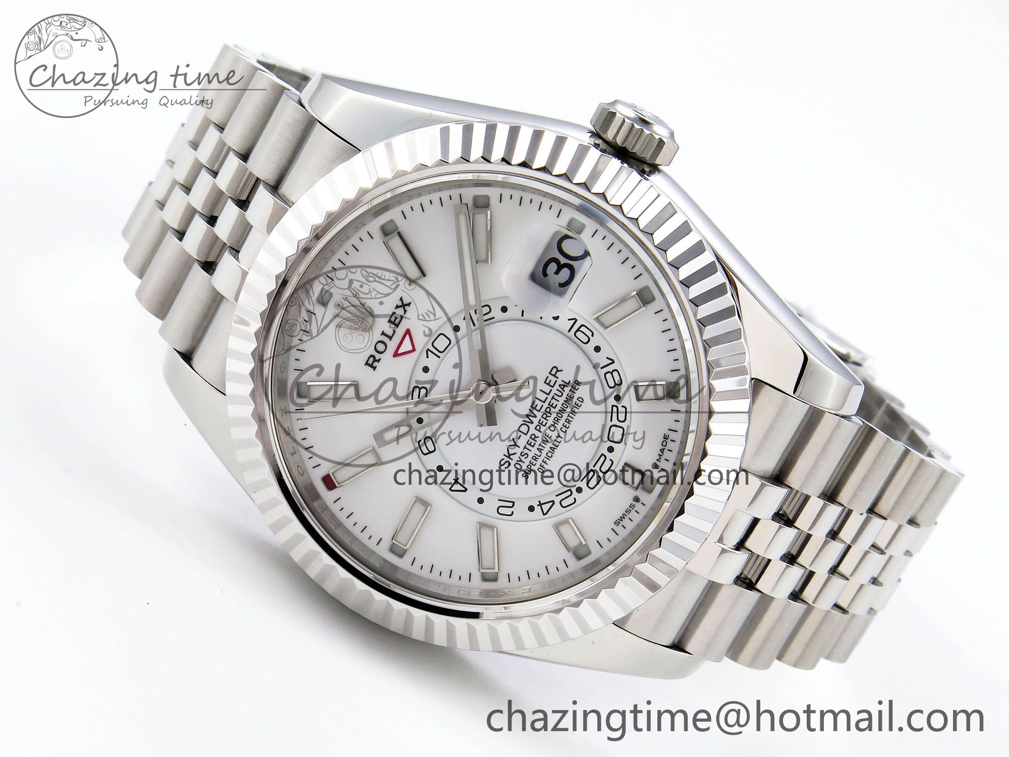 Sky-Dweller 326934 904L SS ZF 1:1 Best Edition White Dial on SS Jubilee Bracelet A2824