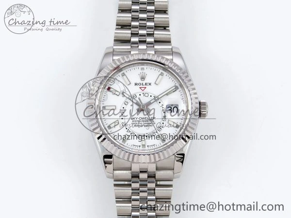 Sky-Dweller 326934 904L SS ZF 1:1 Best Edition White Dial on SS Jubilee Bracelet A2824