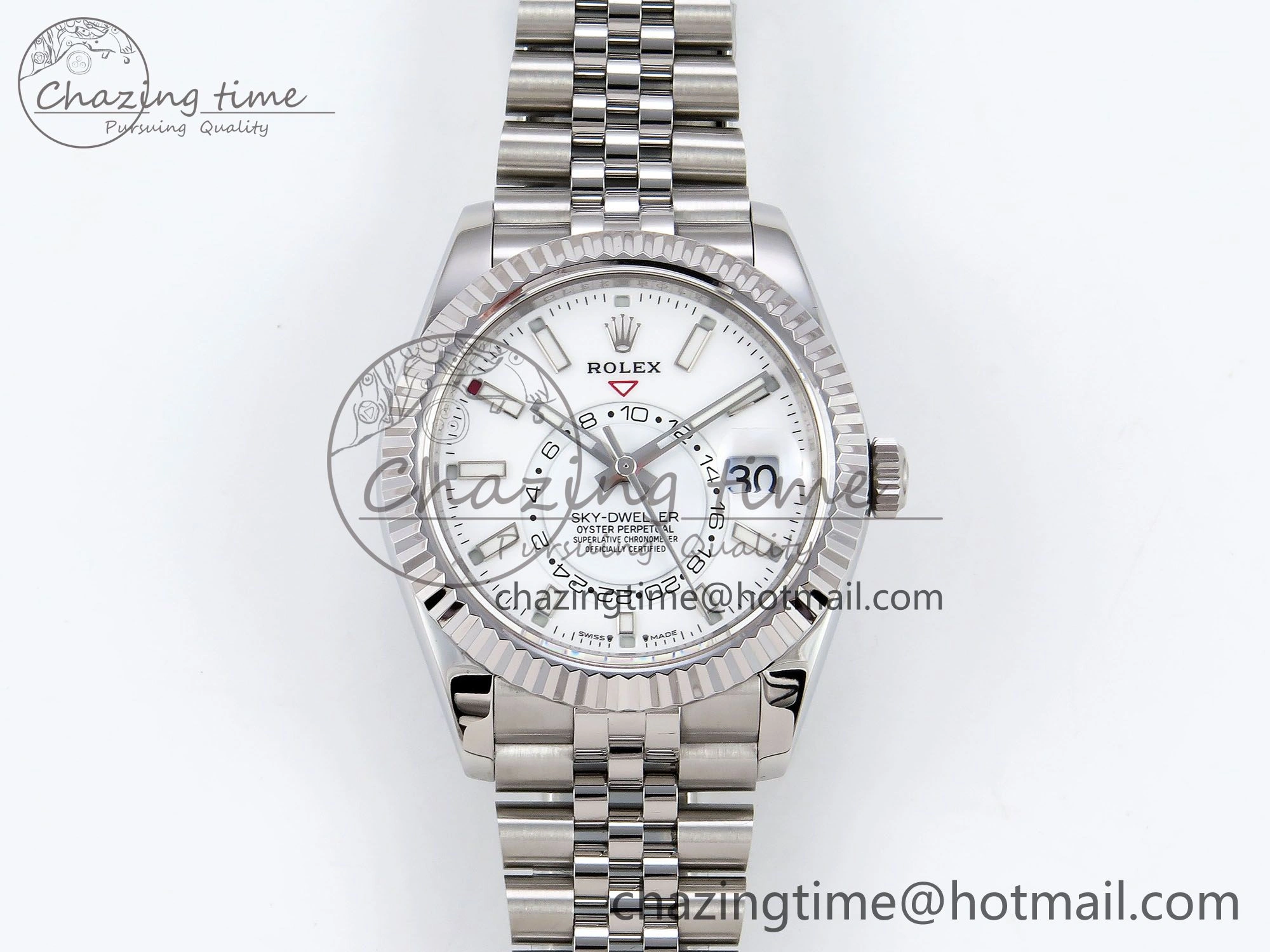 Sky-Dweller 326934 904L SS ZF 1:1 Best Edition White Dial on SS Jubilee Bracelet A2824