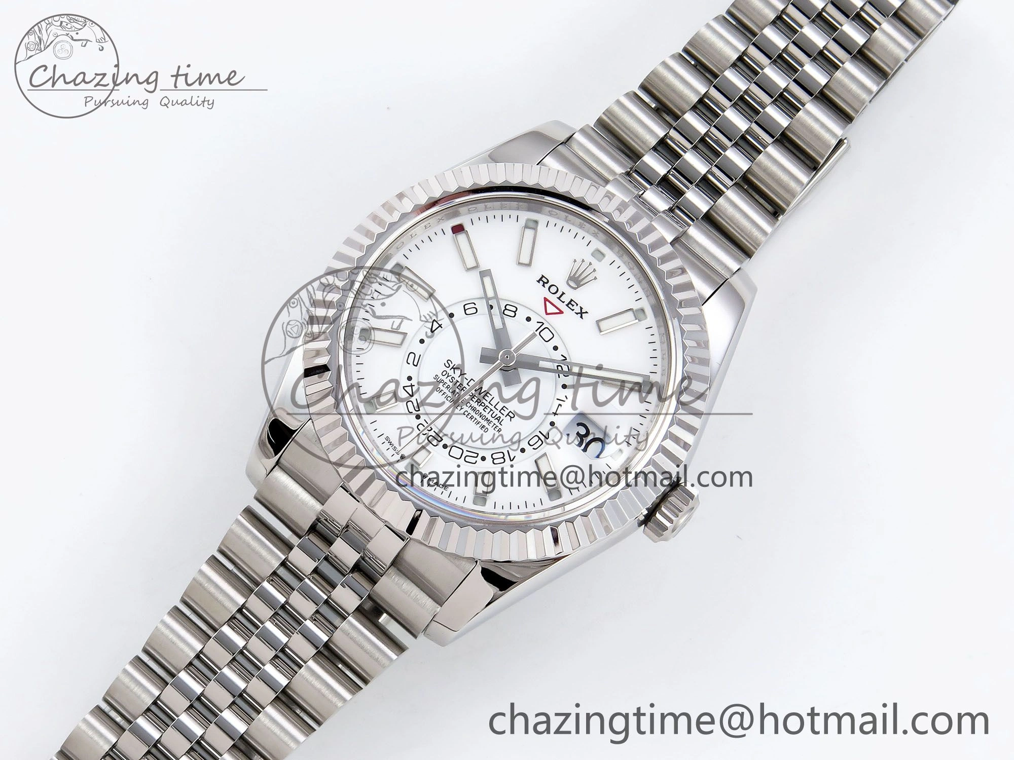 Sky-Dweller 326934 904L SS ZF 1:1 Best Edition White Dial on SS Jubilee Bracelet A2824