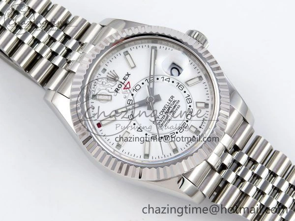 Sky-Dweller 326934 904L SS ZF 1:1 Best Edition White Dial on SS Jubilee Bracelet A2824