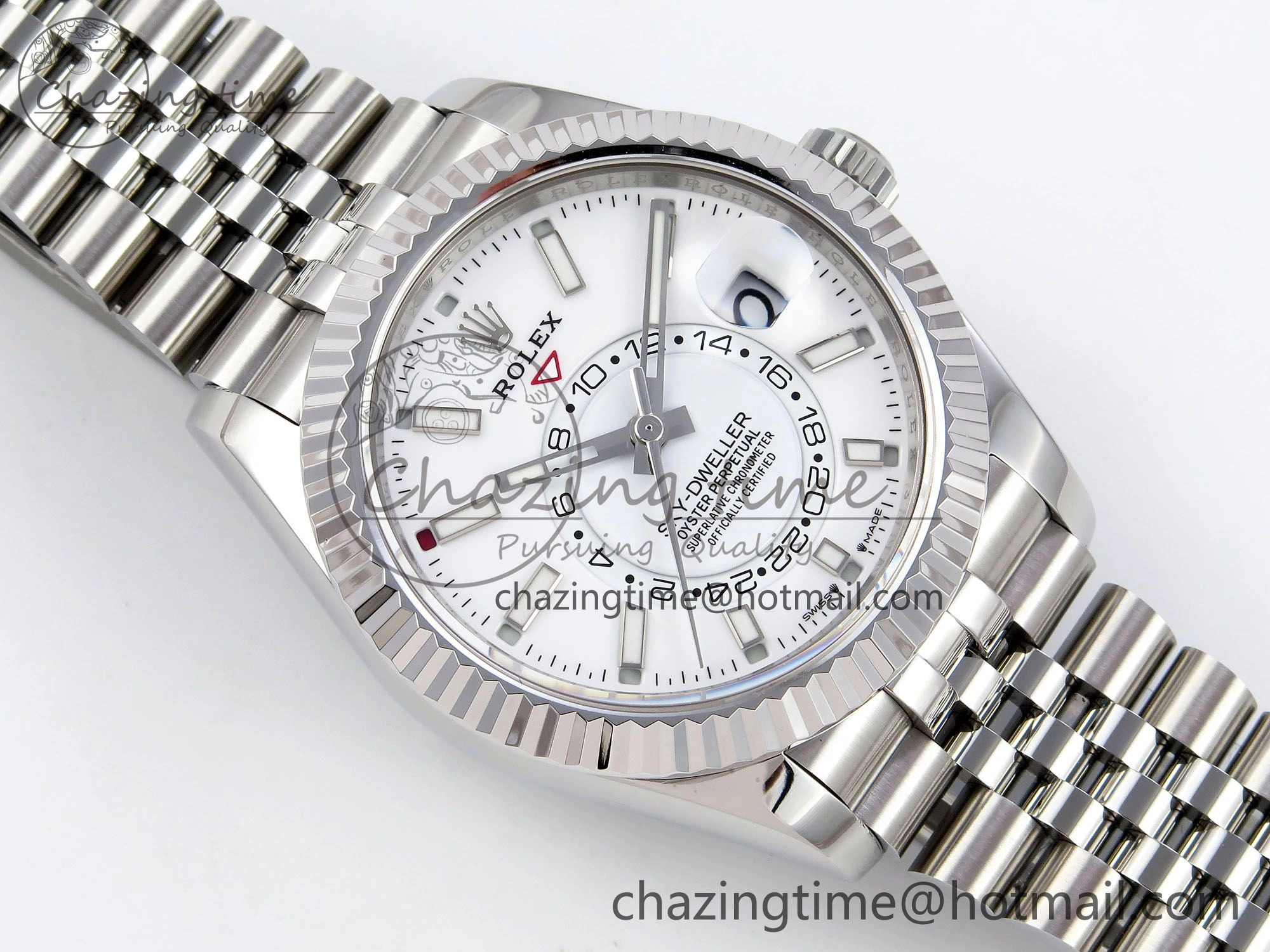 Sky-Dweller 326934 904L SS ZF 1:1 Best Edition White Dial on SS Jubilee Bracelet A2824