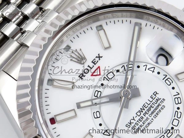 Sky-Dweller 326934 904L SS ZF 1:1 Best Edition White Dial on SS Jubilee Bracelet A2824