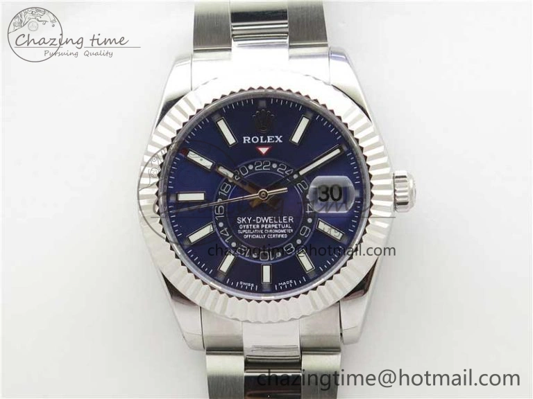 Sky-Dweller 326934 SS AIF Blue Dial on SS Bracelet A23J to 9001