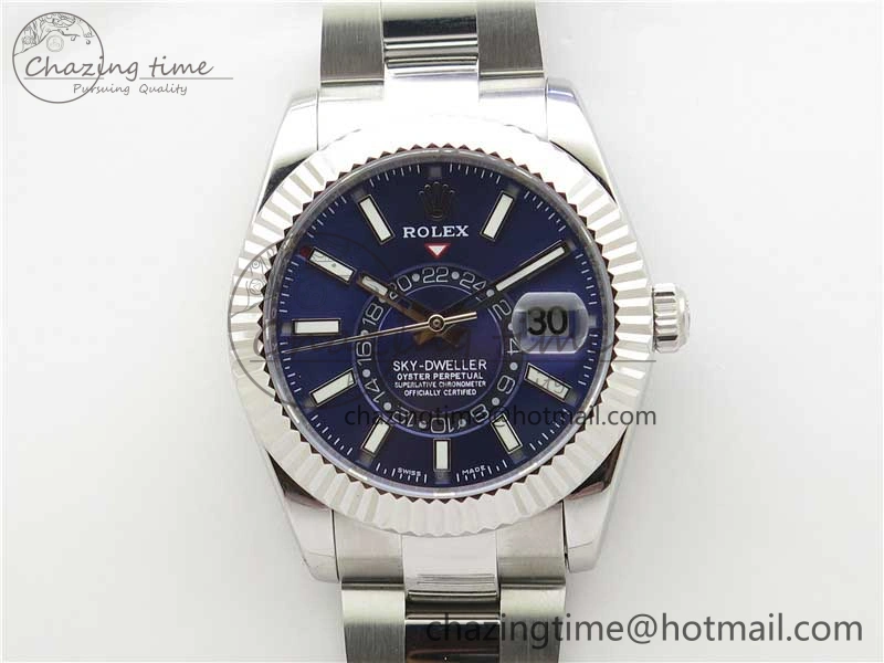 Sky-Dweller 326934 SS AIF Blue Dial on SS Bracelet A23J to 9001