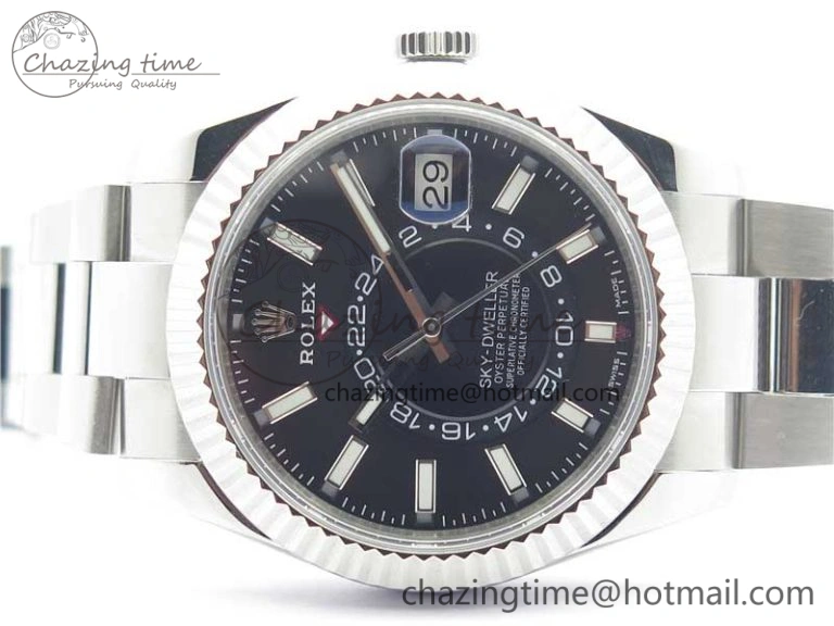 Sky-Dweller 326934 SS Noob 1:1 Best Edition Black Dial on SS Bracelet Asian 23J to 9001