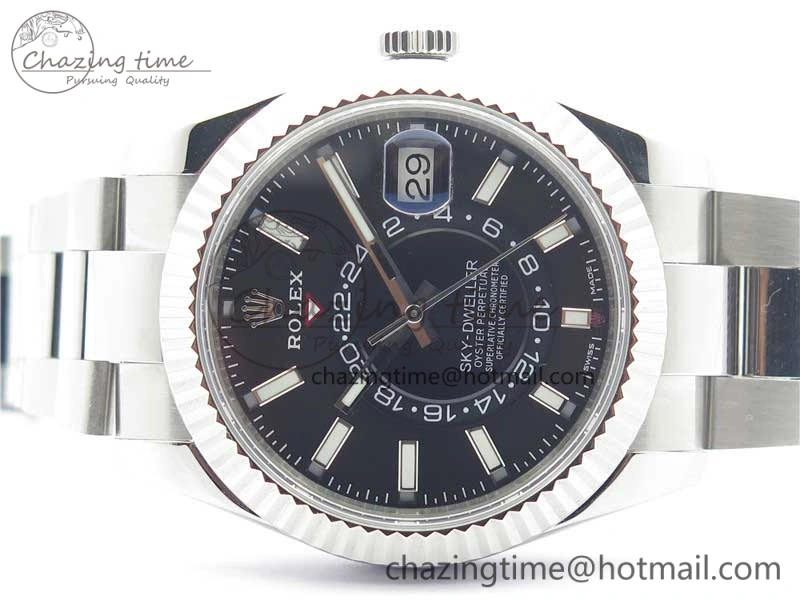 Sky-Dweller 326934 SS Noob 1:1 Best Edition Black Dial on SS Bracelet Asian 23J to 9001