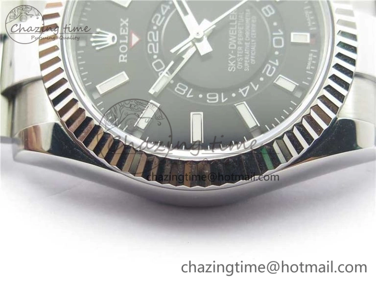 Sky-Dweller 326934 SS Noob 1:1 Best Edition Black Dial on SS Bracelet Asian 23J to 9001