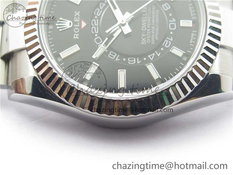 Sky-Dweller 326934 SS Noob 1:1 Best Edition Black Dial on SS Bracelet Asian 23J to 9001