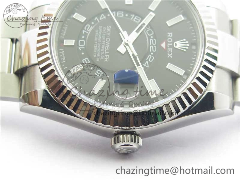 Sky-Dweller 326934 SS Noob 1:1 Best Edition Black Dial on SS Bracelet Asian 23J to 9001