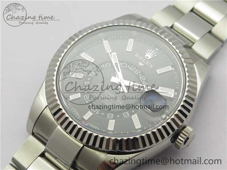 Sky-Dweller 326934 SS Noob 1:1 Best Edition Black Dial on SS Bracelet Asian 23J to 9001