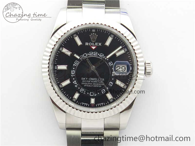 Sky-Dweller 326934 SS Noob 1:1 Best Edition Black Dial on SS Bracelet Asian 23J to 9001