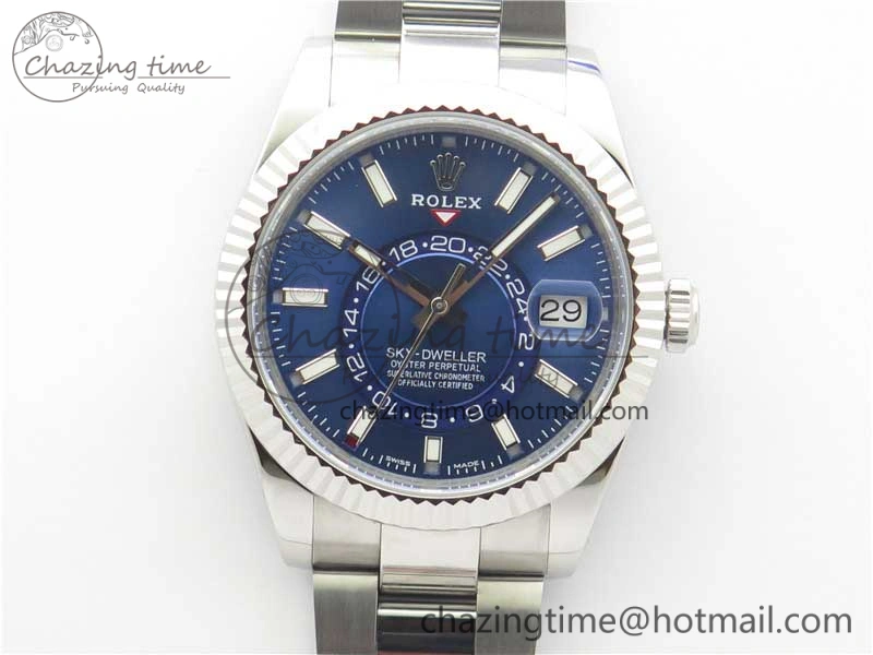 Sky-Dweller 326934 SS Noob 1:1 Best Edition Blue Dial on SS Bracelet Asian 23J to 9001