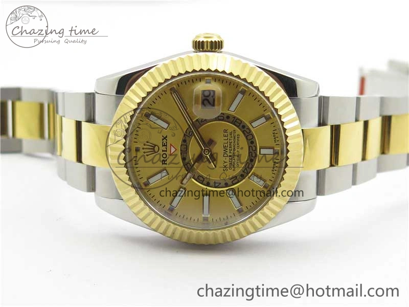 Sky-Dweller 326934 SS YG AIF Gold Dial on SS YG Bracelet A23J to 9001