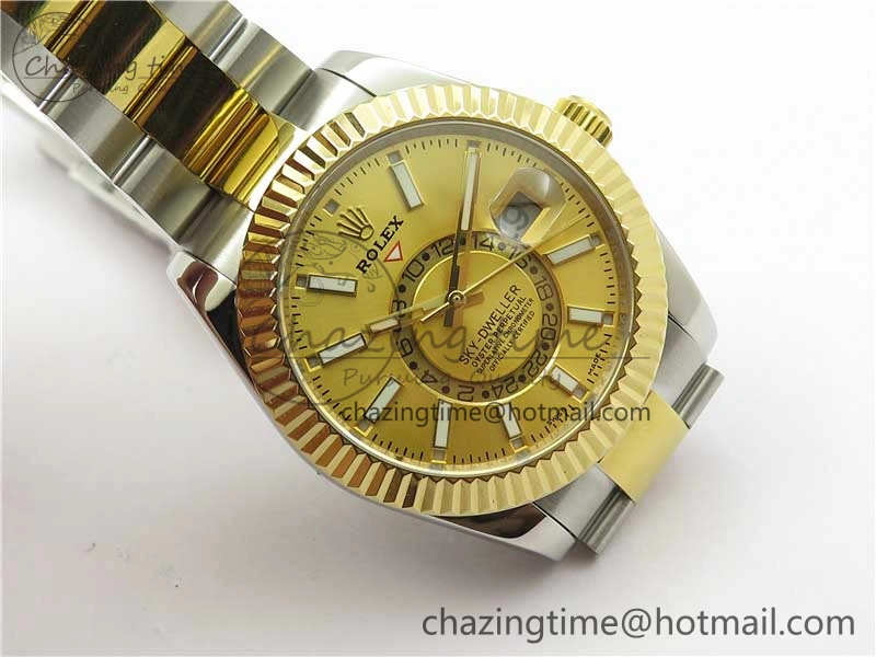 Sky-Dweller 326934 SS YG AIF Gold Dial on SS YG Bracelet A23J to 9001