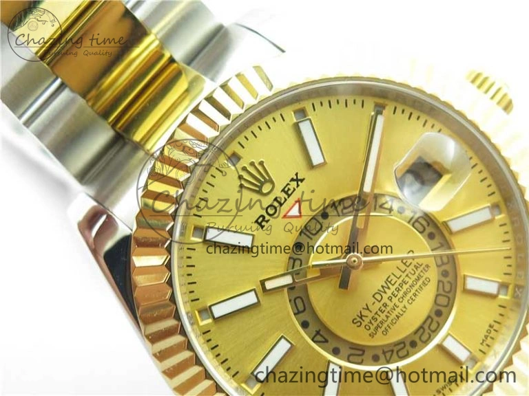 Sky-Dweller 326934 SS YG AIF Gold Dial on SS YG Bracelet A23J to 9001