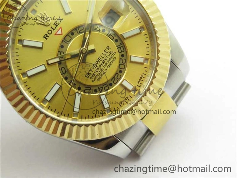 Sky-Dweller 326934 SS YG AIF Gold Dial on SS YG Bracelet A23J to 9001