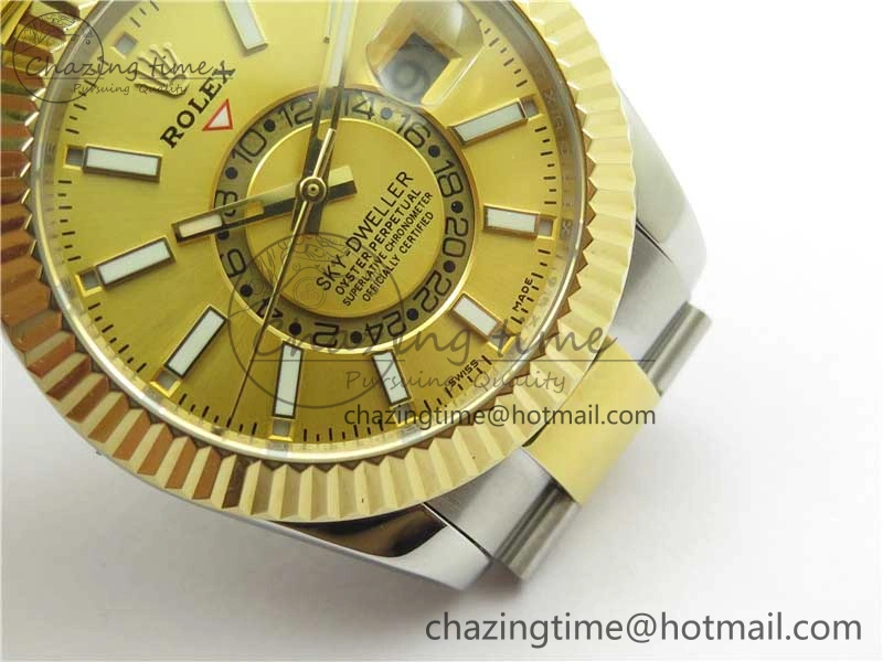 Sky-Dweller 326934 SS YG AIF Gold Dial on SS YG Bracelet A23J to 9001