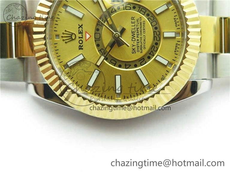 Sky-Dweller 326934 SS YG AIF Gold Dial on SS YG Bracelet A23J to 9001