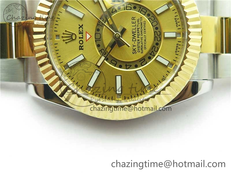 Sky-Dweller 326934 SS YG AIF Gold Dial on SS YG Bracelet A23J to 9001