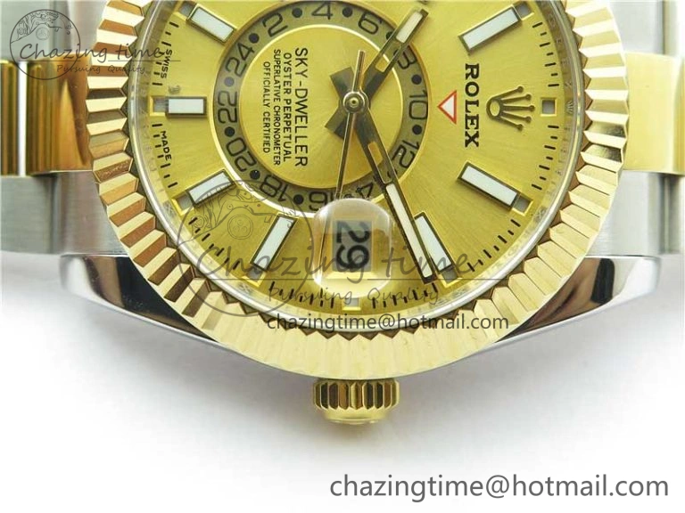 Sky-Dweller 326934 SS YG AIF Gold Dial on SS YG Bracelet A23J to 9001