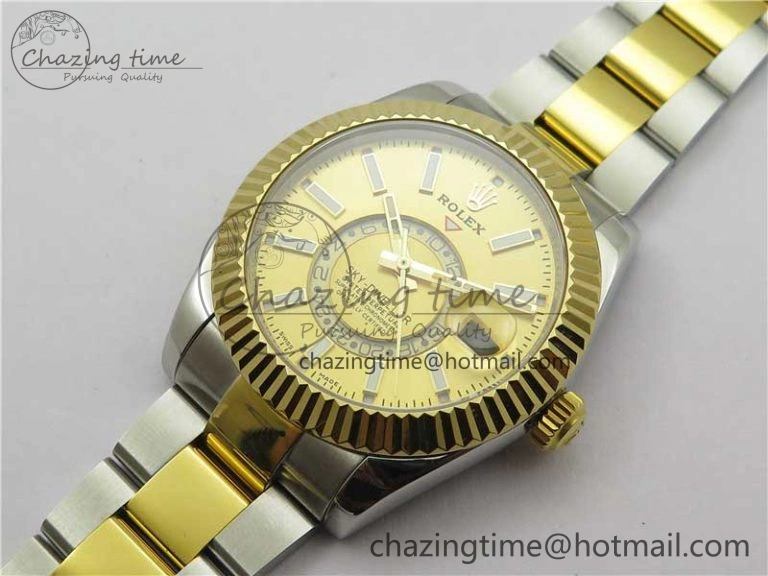 Sky-Dweller 326934 SS YG AIF Gold Dial on SS YG Bracelet A23J to 9001