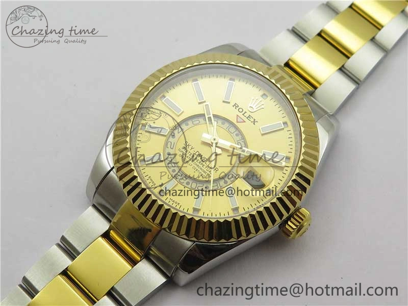 Sky-Dweller 326934 SS YG AIF Gold Dial on SS YG Bracelet A23J to 9001