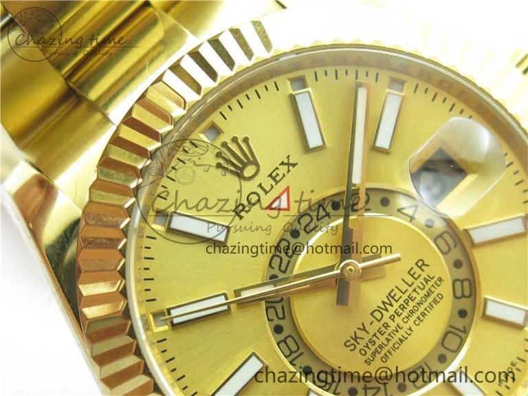 Sky-Dweller 326934 YG AIF Gold Dial on YG Bracelet A23J to 9001