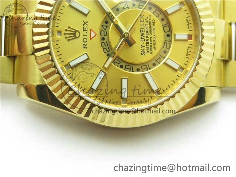 Sky-Dweller 326934 YG AIF Gold Dial on YG Bracelet A23J to 9001