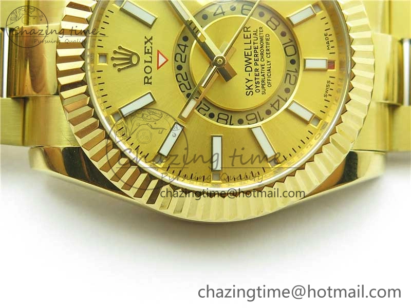Sky-Dweller 326934 YG AIF Gold Dial on YG Bracelet A23J to 9001