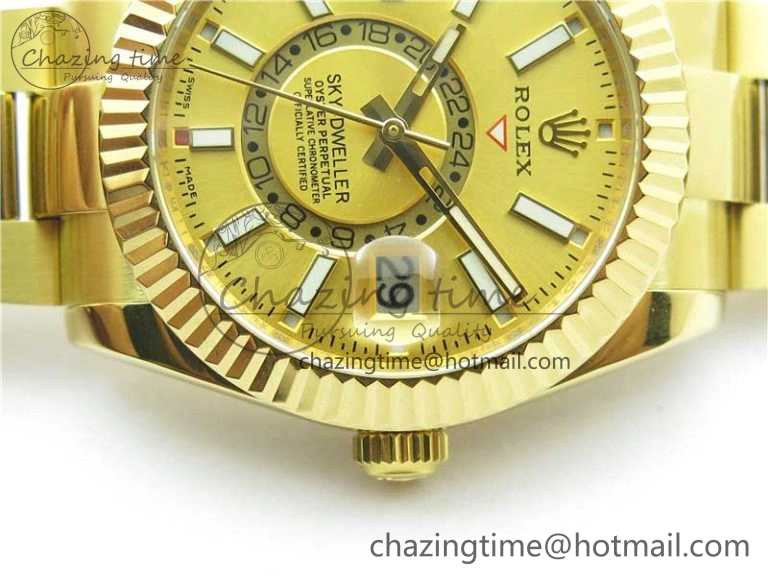 Sky-Dweller 326934 YG AIF Gold Dial on YG Bracelet A23J to 9001
