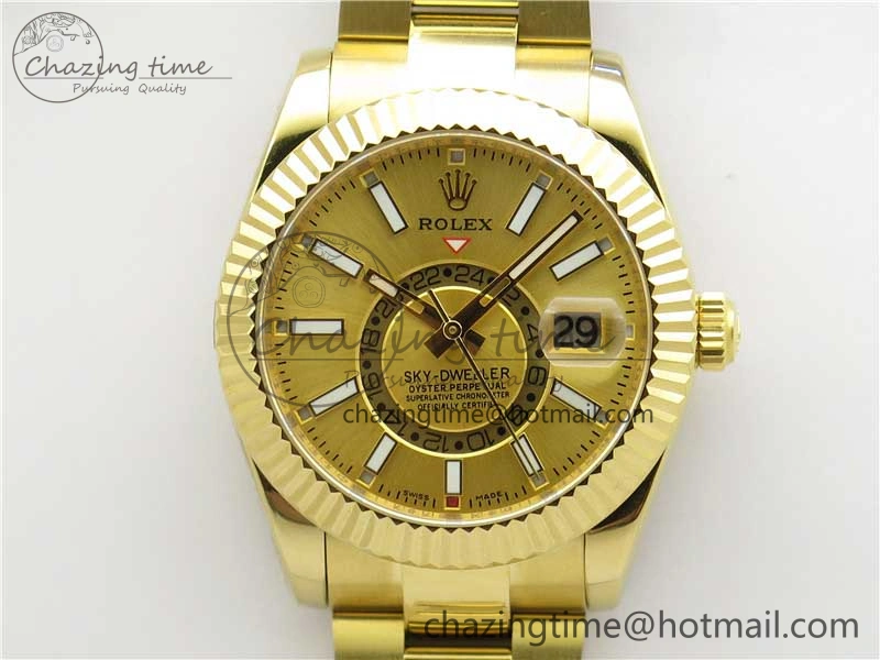 Sky-Dweller 326934 YG AIF Gold Dial on YG Bracelet A23J to 9001