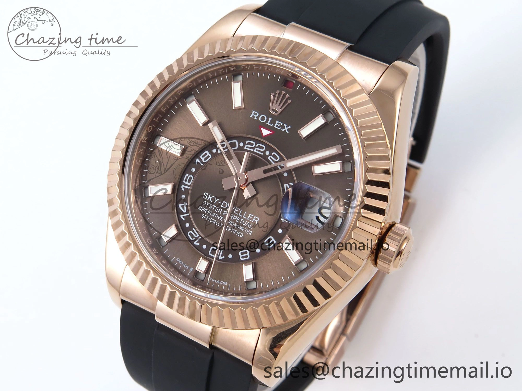 Sky-Dweller 336235 RG ZF 1:1 Best Edition Brown Dial on Oysterflex Strap A23J (Gain Weight)