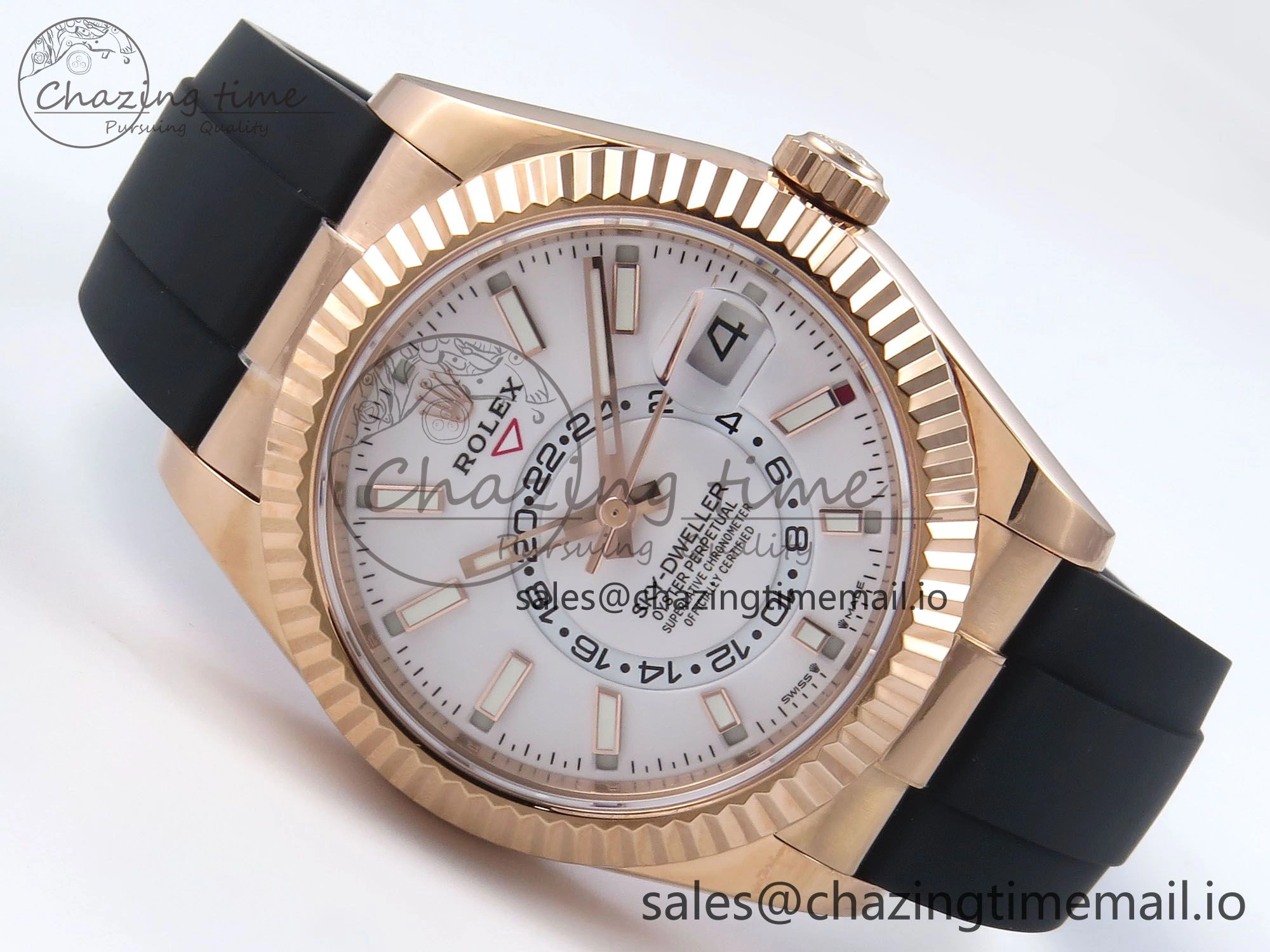 Sky-Dweller 336235 RG ZF 1:1 Best Edition White Dial on Oysterflex Strap A23J (Gain Weight)