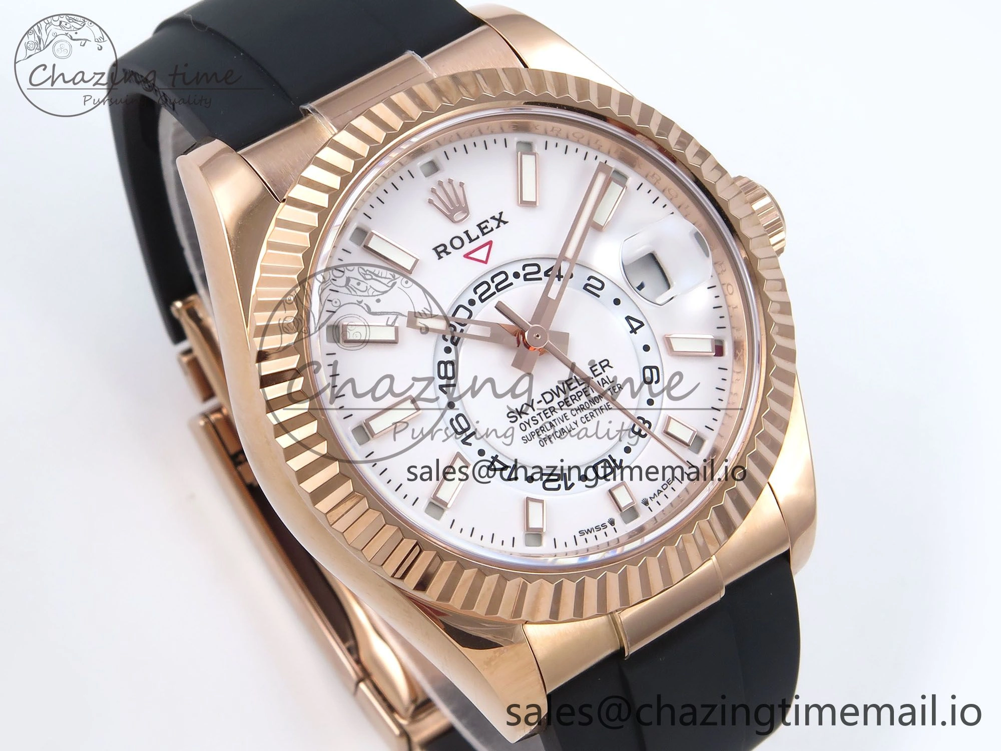 Sky-Dweller 336235 RG ZF 1:1 Best Edition White Dial on Oysterflex Strap A23J (Gain Weight)