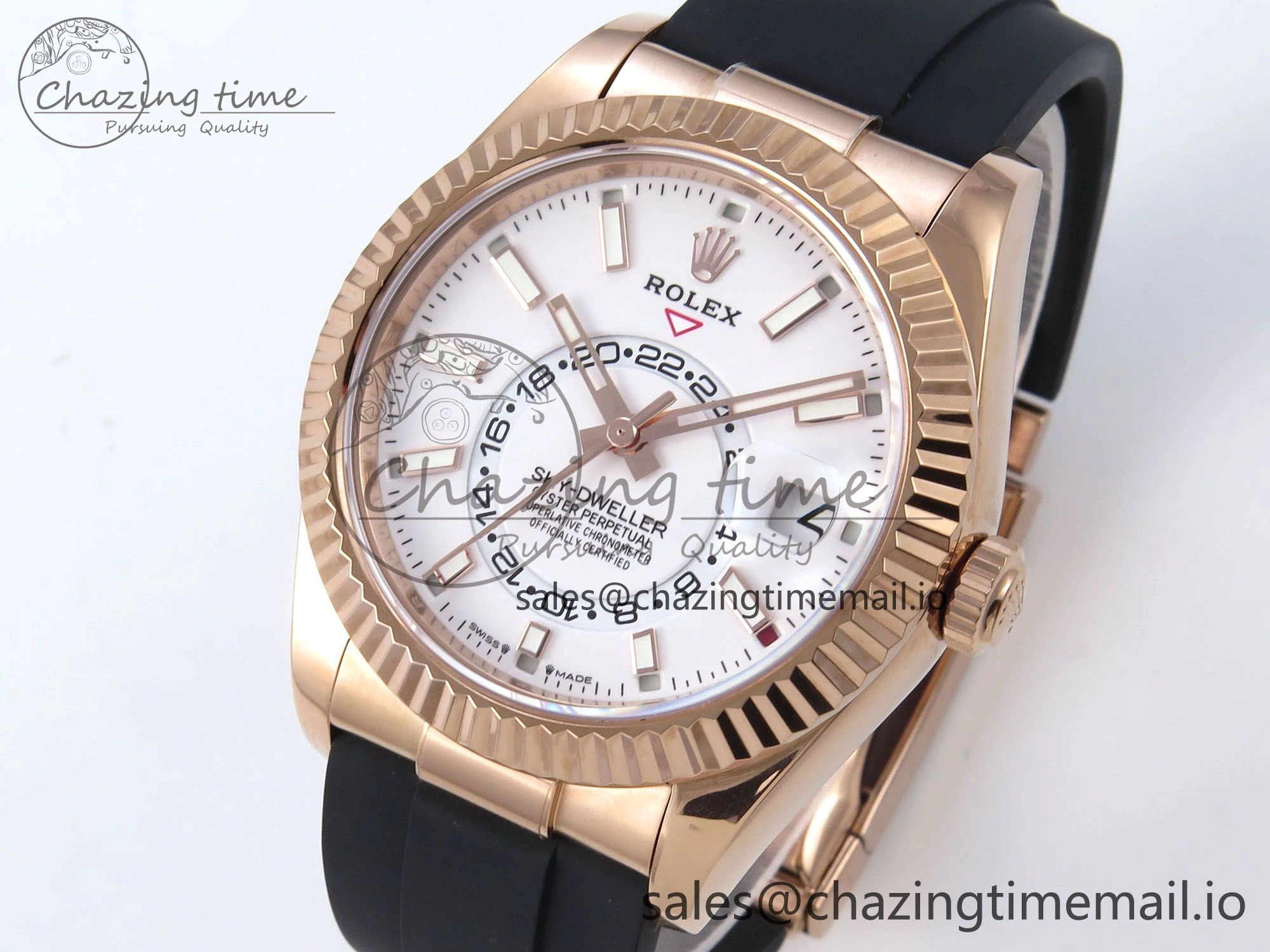 Sky-Dweller 336235 RG ZF 1:1 Best Edition White Dial on Oysterflex Strap A23J (Gain Weight)