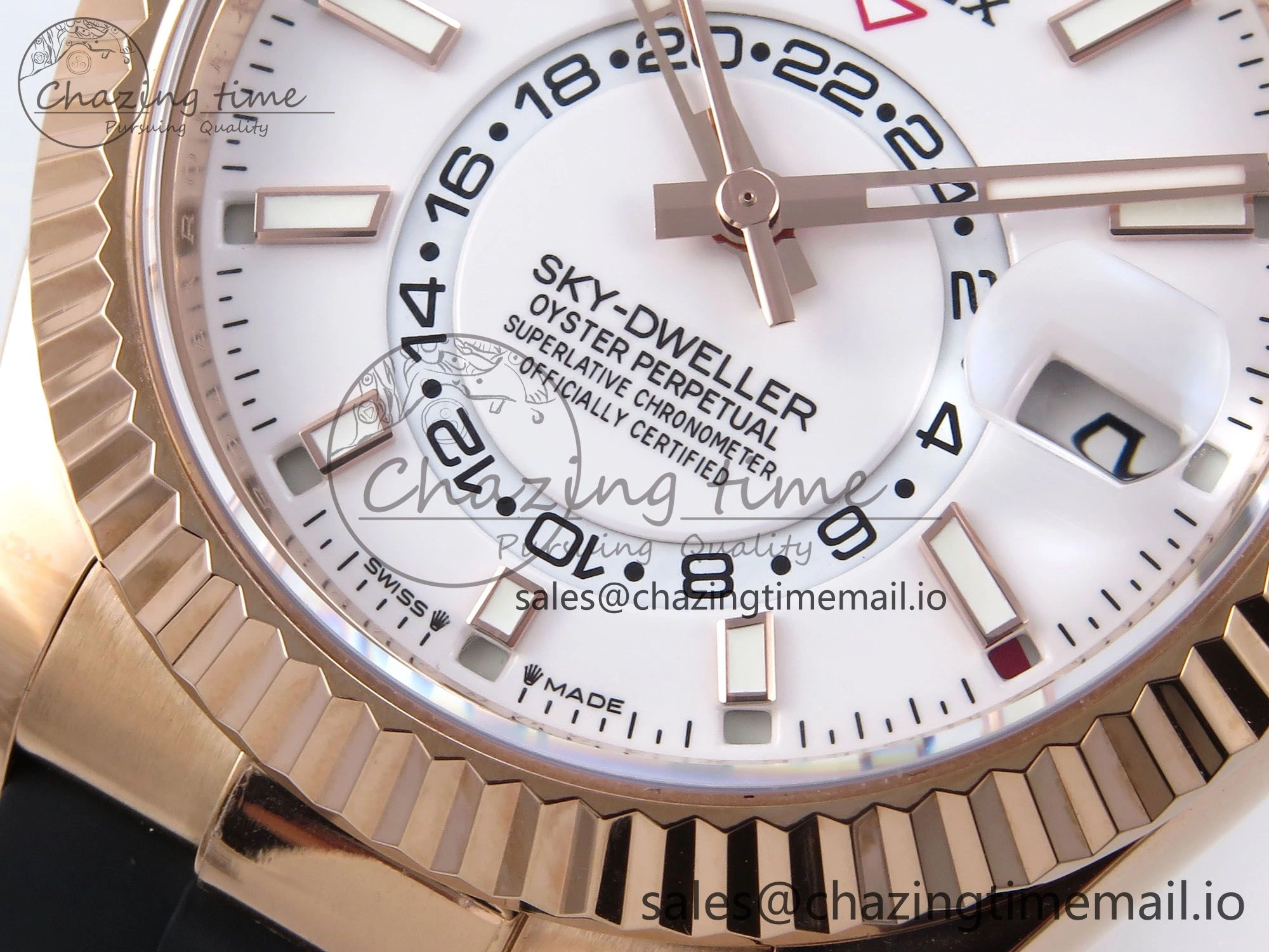 Sky-Dweller 336235 RG ZF 1:1 Best Edition White Dial on Oysterflex Strap A23J (Gain Weight)