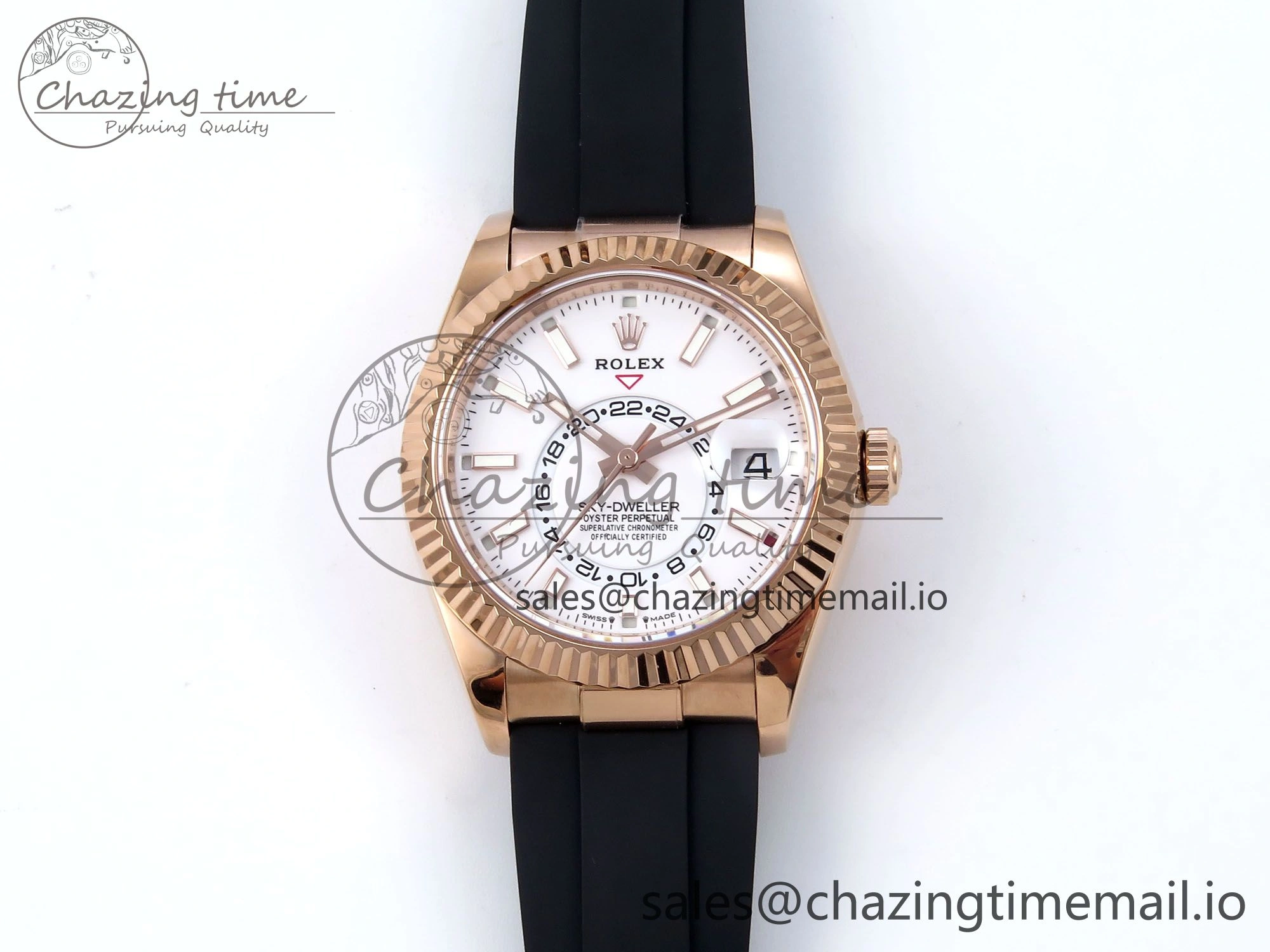 Sky-Dweller 336235 RG ZF 1:1 Best Edition White Dial on Oysterflex Strap A23J (Gain Weight)