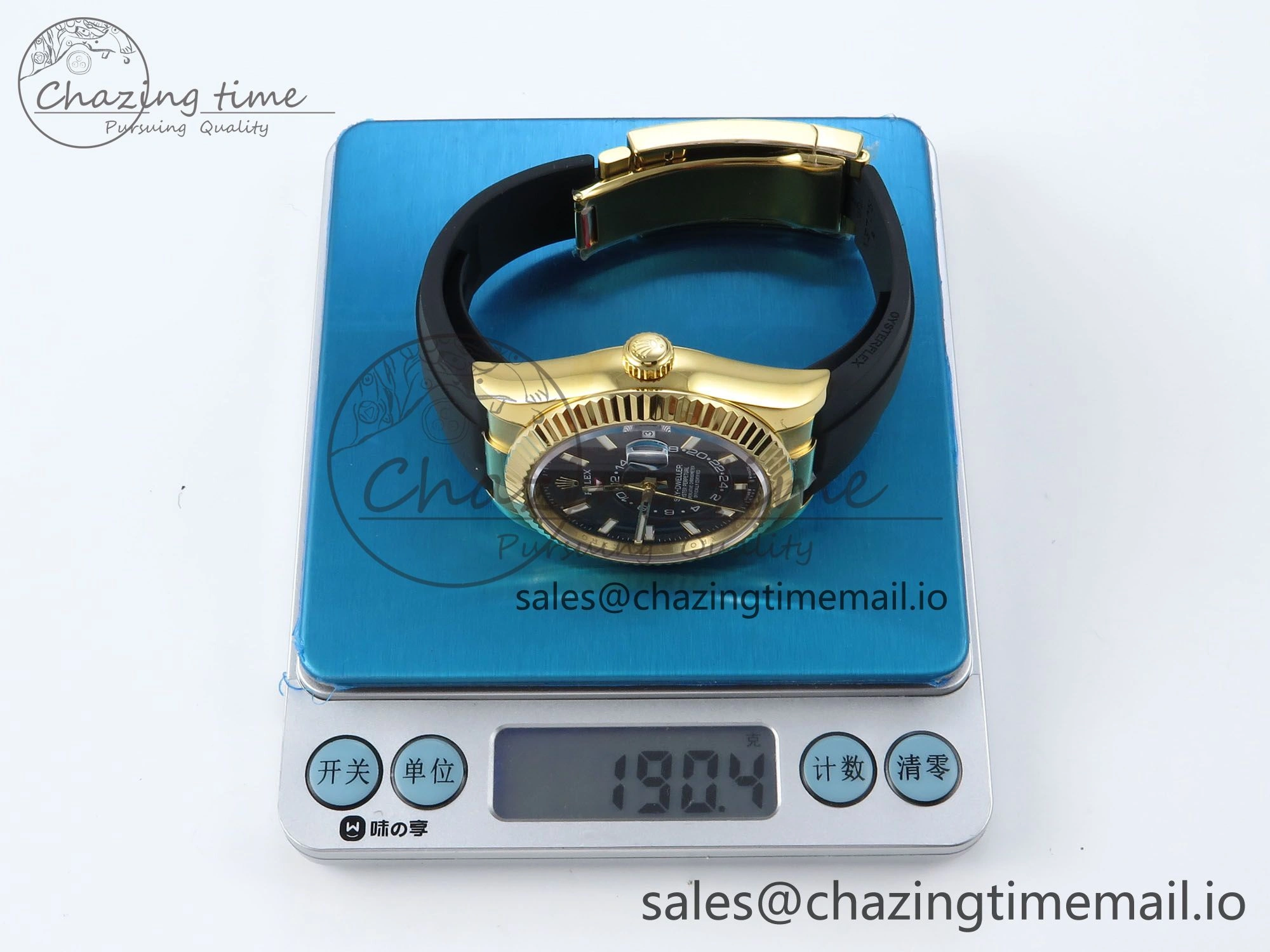 Sky-Dweller 336238 YG ZF 1:1 Best Edition Black Dial on Oysterflex Strap A23J (Gain Weight)