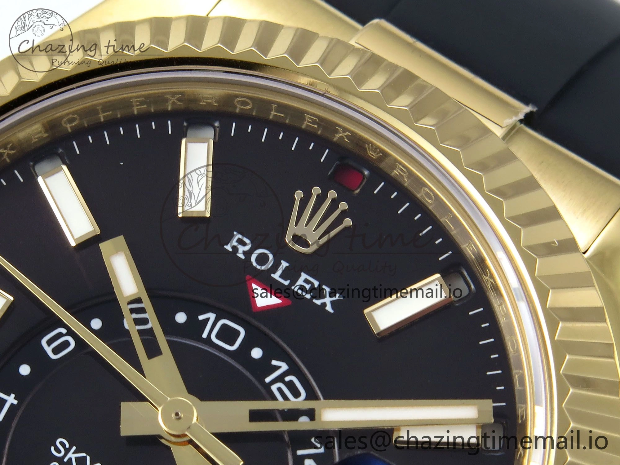 Sky-Dweller 336238 YG ZF 1:1 Best Edition Black Dial on Oysterflex Strap A23J (Gain Weight)