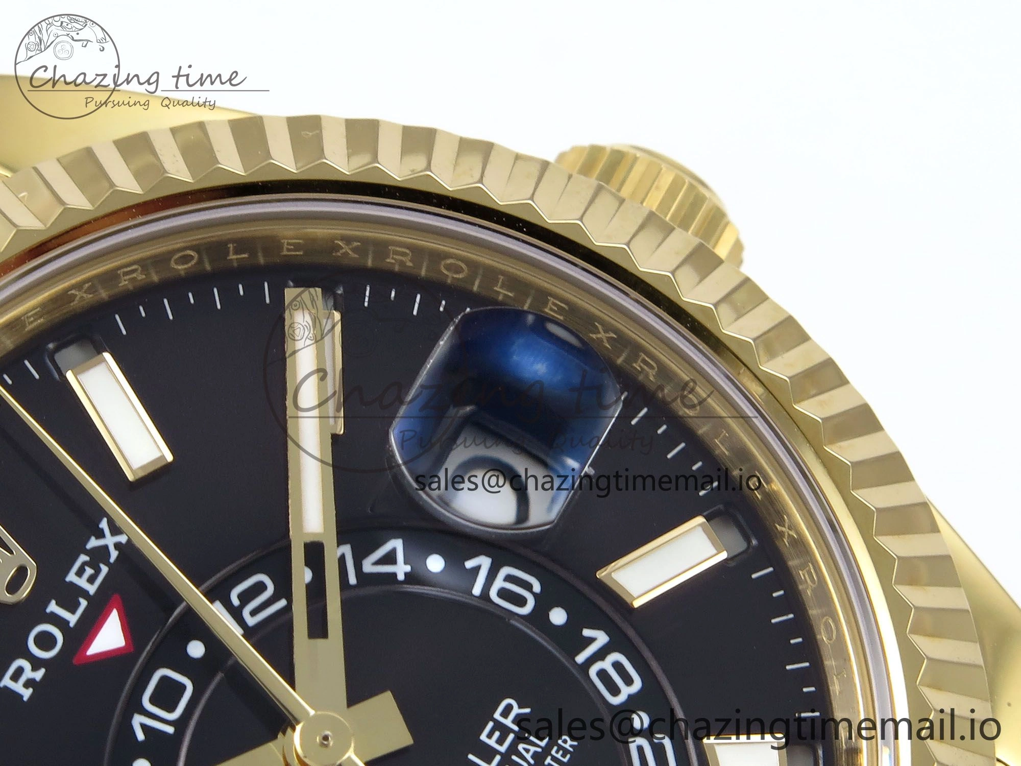 Sky-Dweller 336238 YG ZF 1:1 Best Edition Black Dial on Oysterflex Strap A23J (Gain Weight)