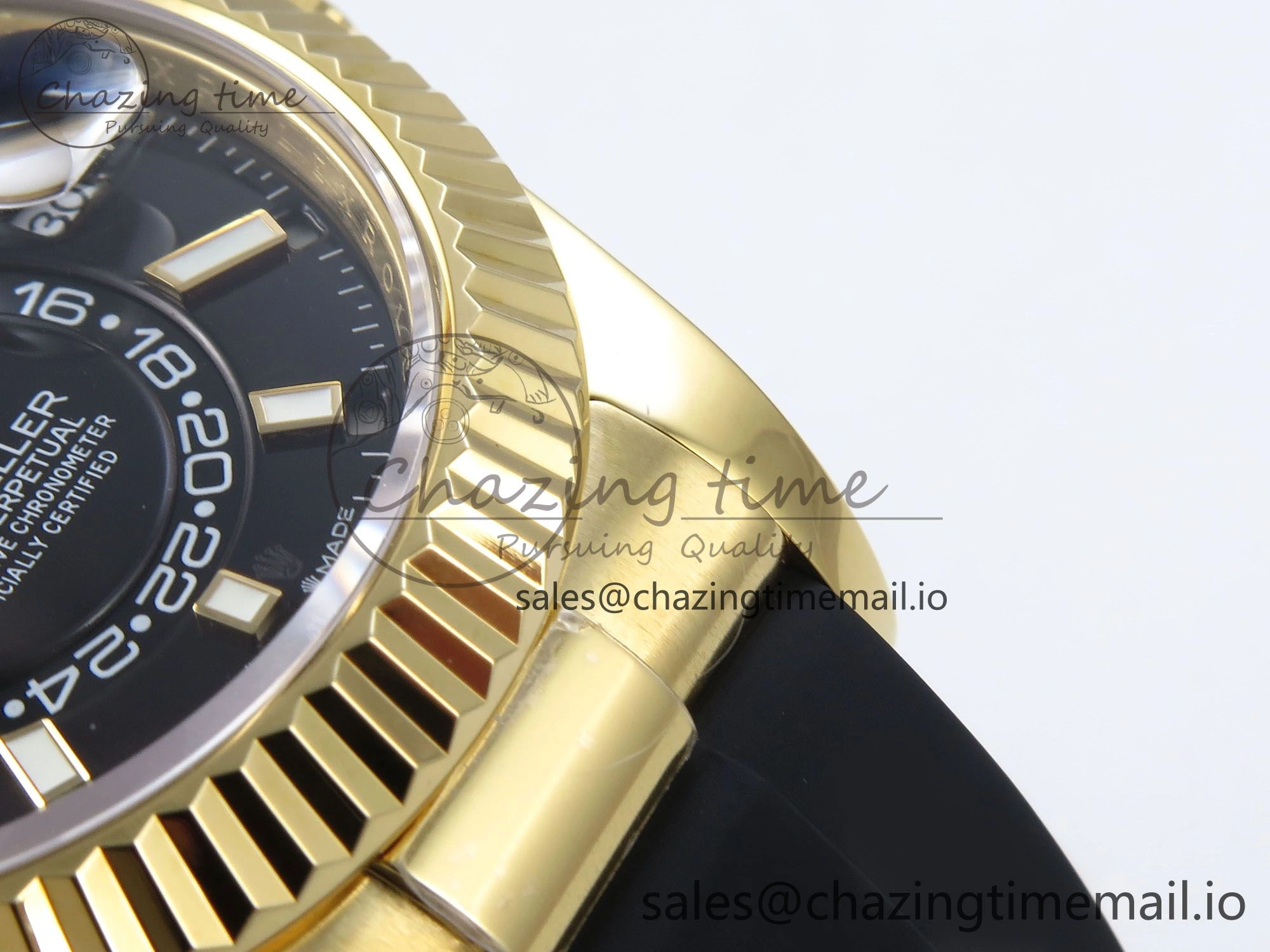Sky-Dweller 336238 YG ZF 1:1 Best Edition Black Dial on Oysterflex Strap A23J (Gain Weight)
