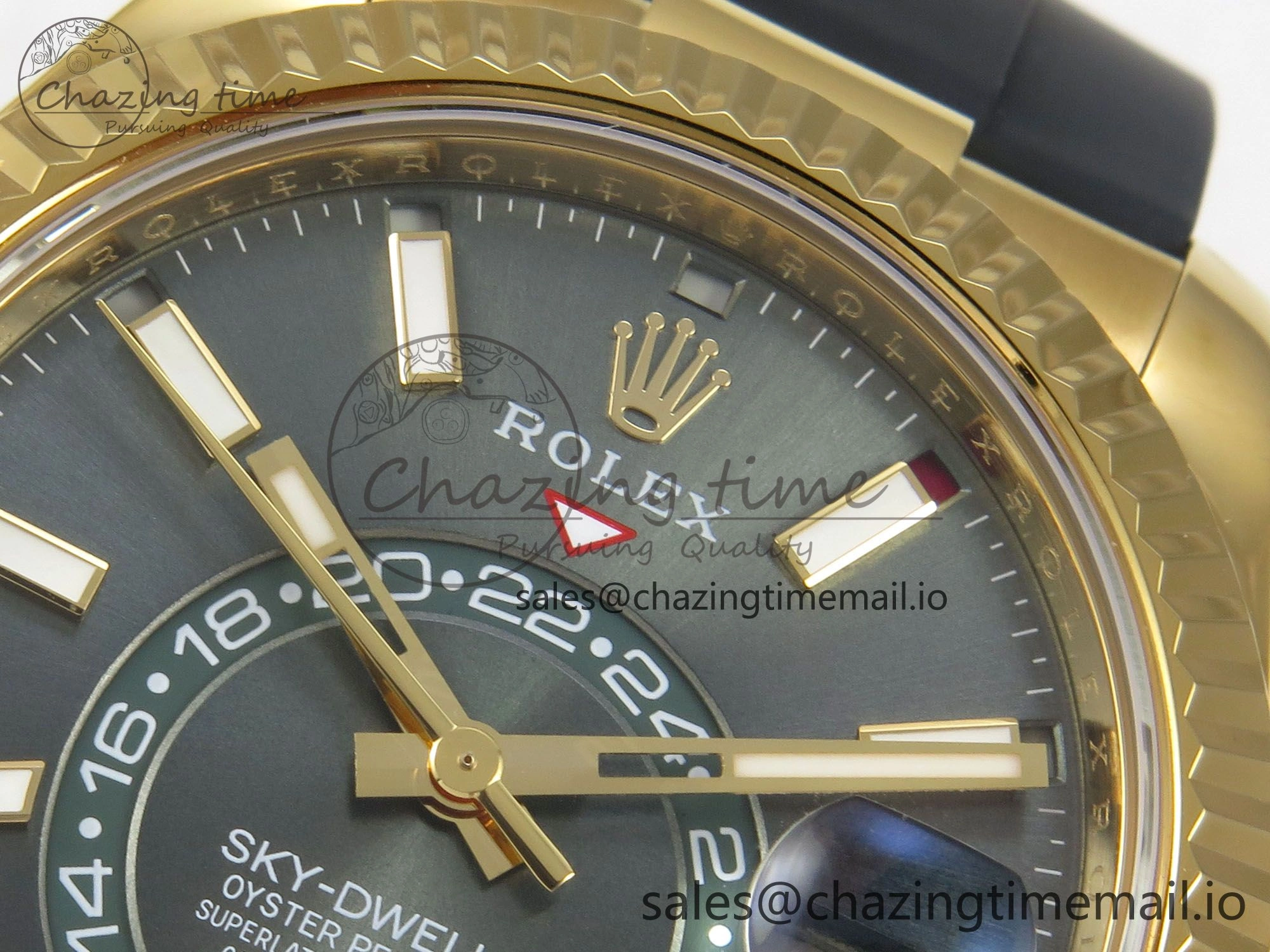 Sky-Dweller 336238 YG ZF 1:1 Best Edition Mint Green Dial on Oysterflex Rubber Strap Asian 2824(Gain Weight)