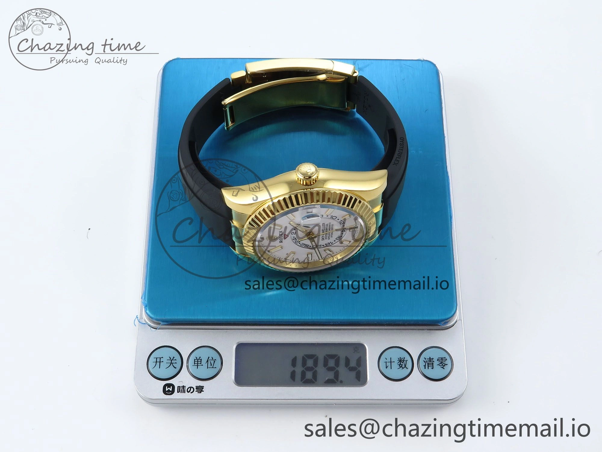 Sky-Dweller 336238 YG ZF 1:1 Best Edition White Dial on Oysterflex Strap A23J (Gain Weight)